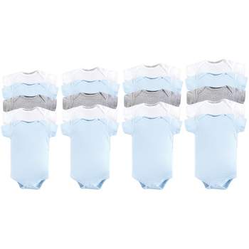 Luvable Friends Baby Boy Cotton Bodysuits 20pk, Blue Gray, 0-12 Months