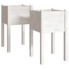 vidaXL Garden Planters 2 pcs White 39.4"x19.7"x19.7" Solid Wood Pine - 2 of 4