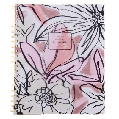 russell+hazel Weekly/Monthly Planner 9.125"x11.25" Spiral Consciously Curated Pink Floral Undated