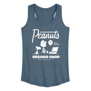 Women's - Peanuts - Record Shop Graphic Racerback Tank - 1 of 4