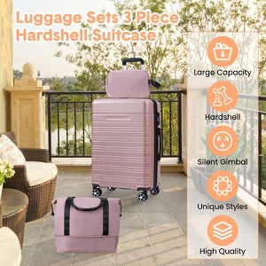 3 Piece Carry On Luggage Set With Spinner Wheels, Carry On Suitcase Set With Duffel Bag for Women, Hardside Luggage Airline Approved With Tsa Lock - 1 of 4