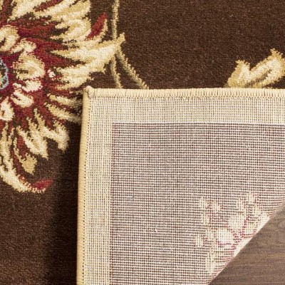 Lyndhurst Brown and Multicolor Floral Synthetic Area Rug