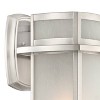 Possini Euro Design Modern Wall Light Sconce Brushed Nickel Hardwired 7" Fixture Frosted Seeded Glass for Bedroom Bathroom House - 2 of 4