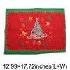 Unique Bargains Christmas Place Mats Linen Red Yellow 13"x17.7" 2 Pcs - 3 of 4