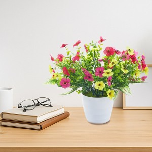 COZONY 24 PCS Artificial Eucalyptus Violet Flowers with Fern Leaves, UV Resistant Fake Flowers Decor - 1 of 4