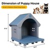 Plastic Outdoor Dog House with Porch, Grey and Blue - 3 of 4