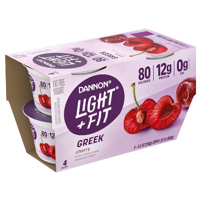 Light + Fit Nonfat Gluten-Free Cherry Greek Yogurt - 4ct/5.3oz Cups_1