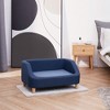 Teamson Pets Bennett Linen Sofa Dog Bed for Pets Up to 66 lbs, Navy - 2 of 4