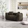 Loveseat Soft Bean Bag Chair High Resilience Foam Core Chenille Handle Armrests Square Recliner Gaming Reading TV Living Room - 2 of 4