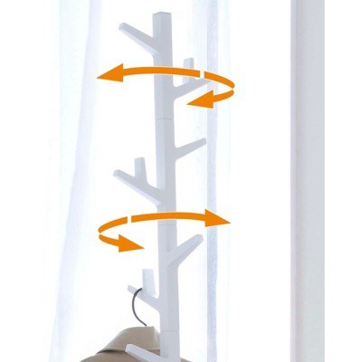 Slim Brown Steel Branch Coat Rack with Adjustable Hooks