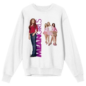 Mean Girls Key Art Crew Neck Long Sleeve White Adult Sweatshirt - 1 of 3