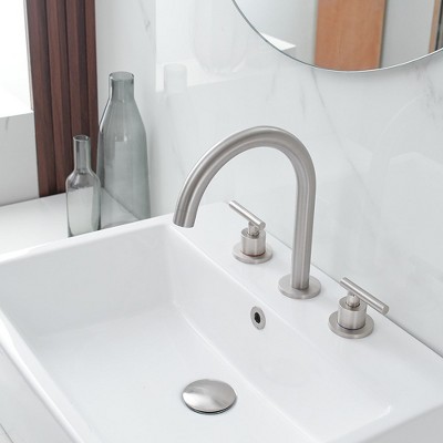 Brushed Nickel 8-Inch Widespread 2-Handle High-Arc Bathroom Faucet