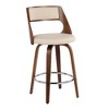Mid-Century Modern 24" Counter Stool with Swivel in Faux Leather with Footrest, Set of 2 for Kitchen - 2 of 4