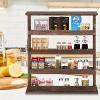 Artloge 4 Tier Vintage Wood Wall Mounted Spice Organizer Hanging Rustic Shelf for Kitchen Cabinet & Pantry Herb Jars Storage - 4 of 4