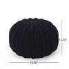 NicBex Knitted Cotton Round Pouf Comfortable and Durable Accent Furniture Ideal for Relaxing and Additional Seating, Dark Blue - 4 of 4