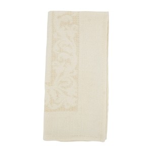 Saro Lifestyle Jacquard Floral Blossom Table Napkin (Set of 4), 20", Off-White - 1 of 4