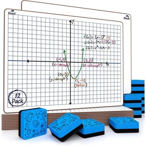 SCRIBBLEDO XY Graph 9"x12" Dry Erase Board pack of 12 w Erasers - 1 of 4