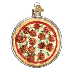 Old World Christmas Blown Glass Ornament for Christmas Tree, Pizza Pie - 1 of 4