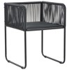 vidaXL Set of 6 Outdoor Dining Chairs - Poly Rattan Patio Furniture with Pillows - Black - Weather Resistant - Easy to Clean - Lightweight - 4 of 4