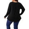 Agnes Orinda Women's Plus Size Long Sleeve V Neck Pleated Fall Casual Tunics Blouses - 4 of 4