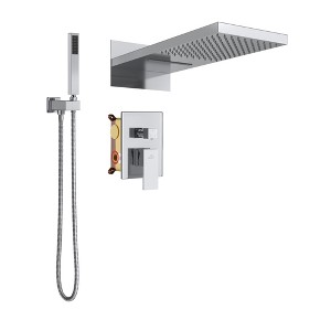 CASAINC 1-Spray Patterns with 2.5 GPM 22 Inches Wall Mount Dual Shower Heads in Spot Resist (Valve Included) - 1 of 4