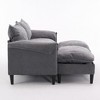 Ridstar Convertible Sofa with Footstool Storage For Living Room, Bedroom & Office-Gray - 2 of 4