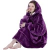 PAVILIA Faux Shearling Wearable Blanket Hoodie, Cozy Oversized Hooded Sweatshirt Adults, Warm Fleece Big Pocket - 2 of 4