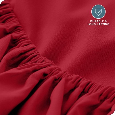 Queen Red Ultra-Soft Microfiber Deep Pocket Fitted Sheet