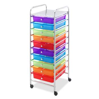 Yaheetech 15 Drawers Rolling Storage Cart Mobile Storage Bin Trolley,  Multicolor : Target