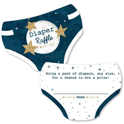 Big Dot of Happiness Twinkle Twinkle Little Star - Diaper Shaped Raffle Ticket Inserts - Baby Shower Activities - Diaper Raffle Game - Set of 24