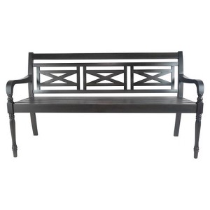 Jack Post Black Wood Decorative Bench 22 in. H X 47 in. L X 23 in. D - 1 of 1