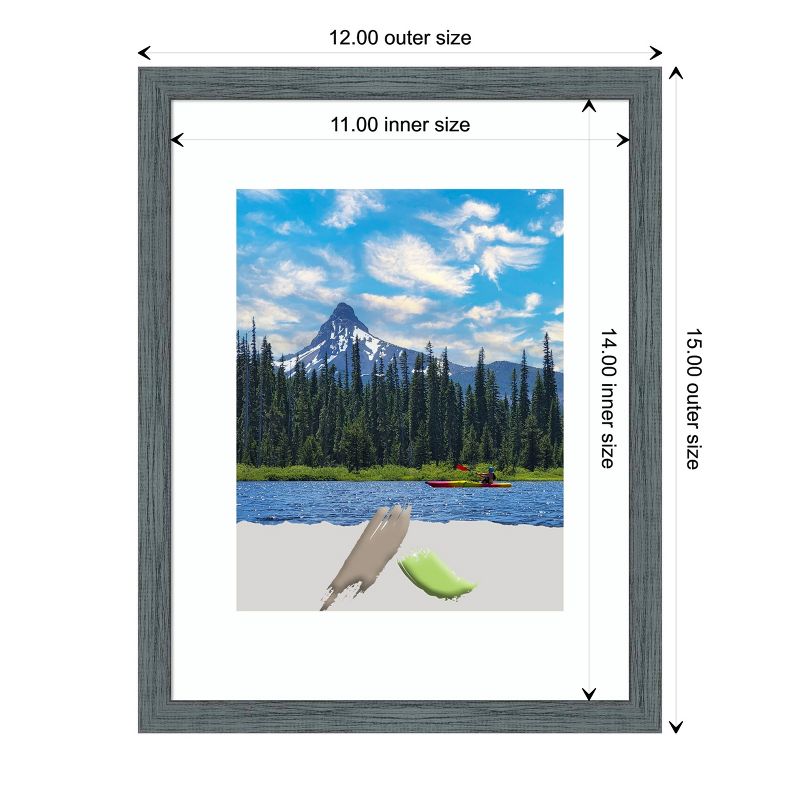 Amanti Art Dixie Blue Grey Rustic Narrow Wood Picture Frame, 5 of 11
