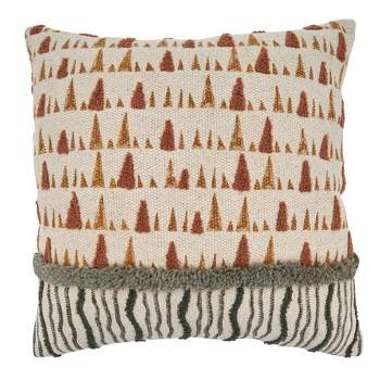 Saro Lifestyle Printed + Embroidered Pillow - Down Filled, 20" Square, Multi