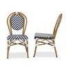 2pc Alaire Bamboo Style Stackable Bistro Dining Chair Set White/Blue/Brown - Baxton Studio - 4 of 4