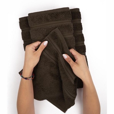 Brown 100% Cotton Turkish 4 Piece Bath Towel Set