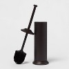 Metal Oil Rubbed Toilet Brush And Holder Set Bronze - Threshold™: Steel Construction, Reusable, 18.7" Height - 3 of 3