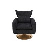 NicBex Modern Swivel Accent Chair, Teddy Fabric Ergonomic Arm Chair with Gold Metal Base, Living Room Chair for Bedroom - 4 of 4