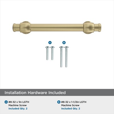 Golden Champagne Polished Brass Traditional Cabinet Bar Pull