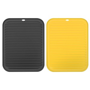 Unique Bargains Dish Drying Mat Set Reusable Sink Drain Pad Heat Resistant Suitable for Kitchen 2 Pcs - 1 of 4