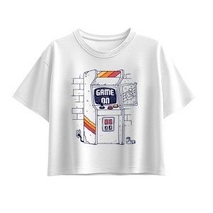 Girls' - Instant Message - Arcade Scene Short Sleeve Boxy Graphic T-Shirt - 1 of 3