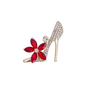 Wrapables Crystal Rhinestone High Heel Shoe Brooch Pin, Red - 1 of 4