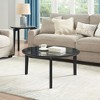 NicBex Modern Imitation Marble Round Coffee Table with Solid Wood Legs,Rubber Wood Side Table,Center Table for Living Room - 2 of 4