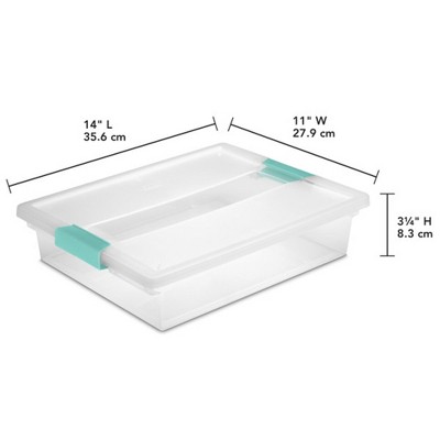 ClearView Stackable 5.7 Qt Plastic Storage Bin with Latching Lid - 6 Pack
