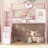 NicBex Twin Size Bunk Bed Classic House Shape Metal Frame Bed Frame Loft Bed with Storage Stairs and Guardrails, No Box Spring Required - 2 of 4