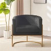 CIPACHO Upholstered velvet chair Gold metal bracket, medieval living room office tea room lounge chair with curved backrest - 3 of 4