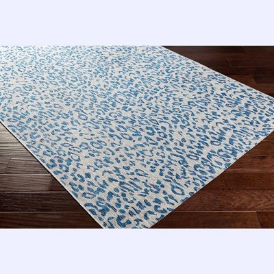 Alem Navy Blue Synthetic Fur Rectangular Area Rug