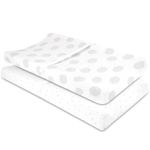 Ely's & Co. Baby Changing Pad Cover - Cradle Sheet 100% Combed Jersey  Cotton Grey Dottie Design 2 Packs : Target