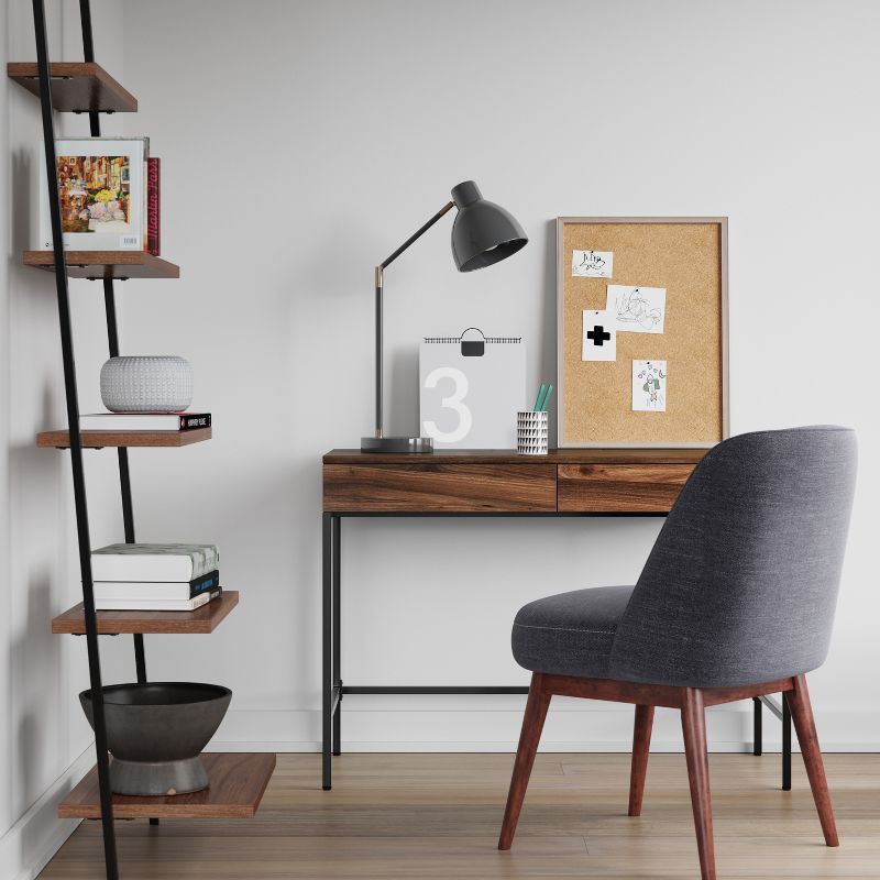 Loring Wood Writing Desk with Drawers and Charging Station - Threshold™, 3 of 15