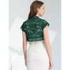 INSPIRE CHIC Women's Elegant Short Sleeve Sheer Floral Lace Shrug - 4 of 4