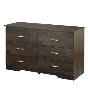 NicBex 6 Drawers Double Dresser for Bedroom,Chest of Drawers with Gold Metal Handle,Freestanding Dresser,Storage Dressers for Bedroom - 1 of 4